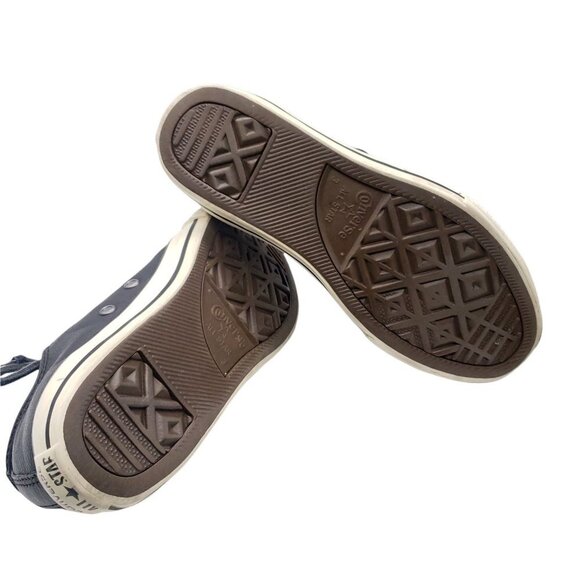 Converse‎ Leather Black Lace Up Flat Sneaker Shoes Slip On Round Toe Size 3 EU35 - Picture 5 of 9